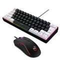 V700WB A869 gaming keyboard and mouse suit in white and black with colour backlight
