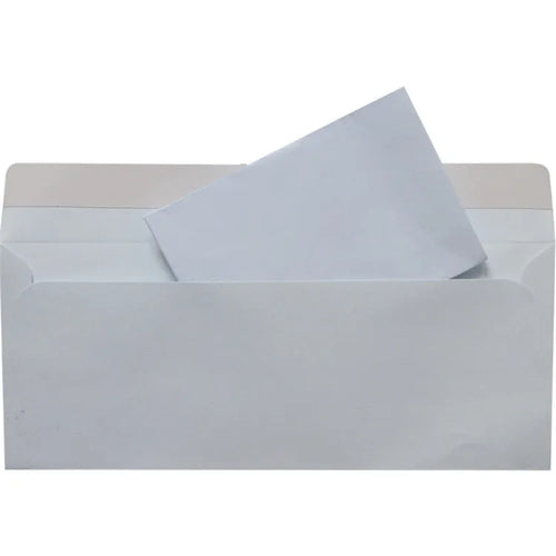 Blue tamper-evident confidential envelope with self-adhesive flap, size 105mm by 240mm.