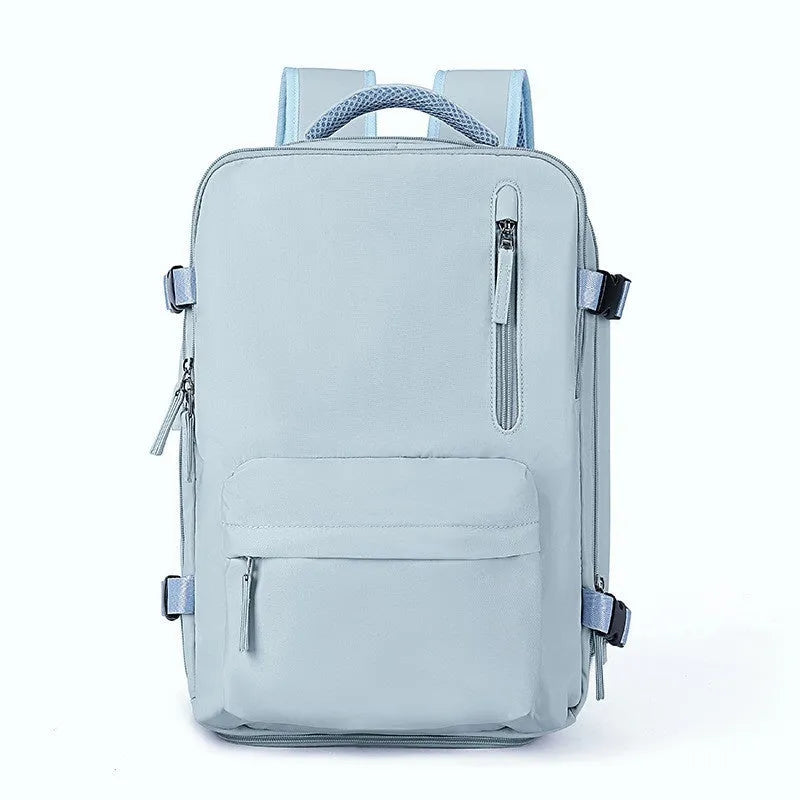 Large waterproof nylon mummy backpack shown in one of 32 available colours, suitable for travel and hiking.