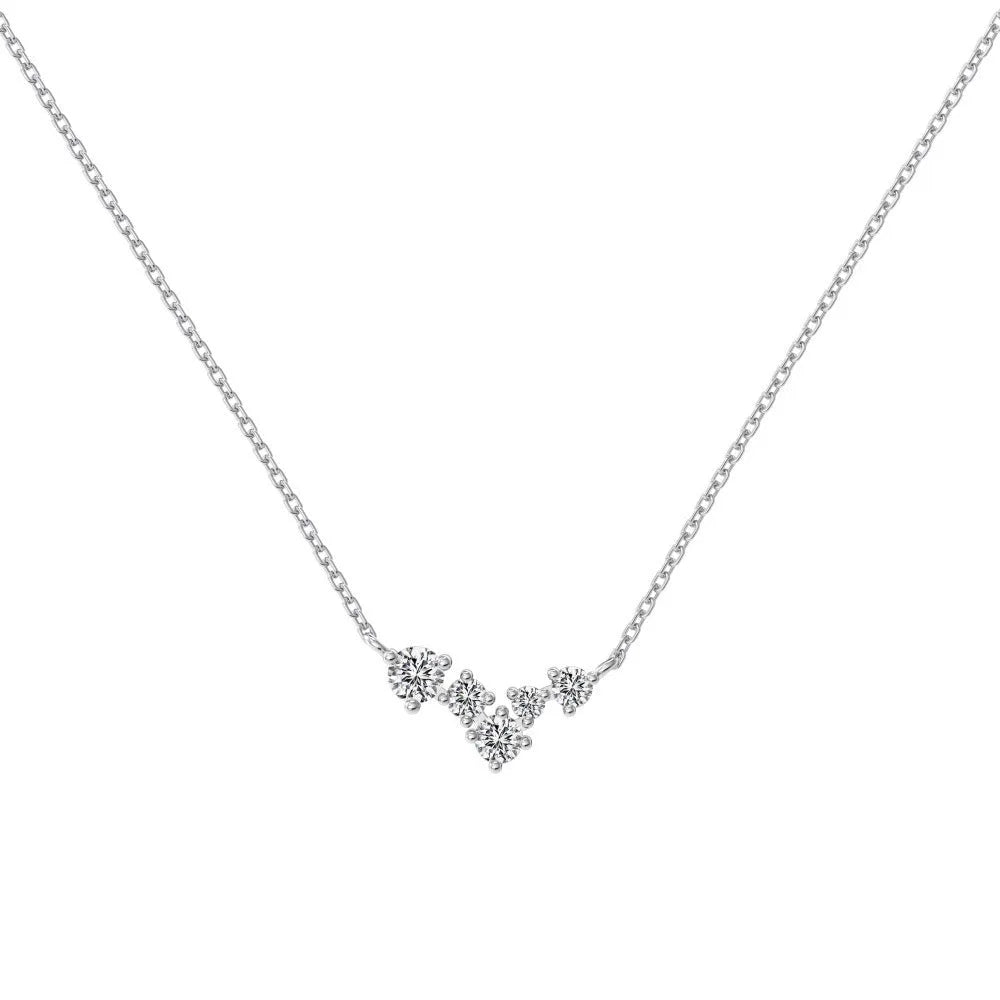 925 silver geometric clavicle chain necklace platinum finish women jewellery