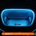 Tesla Model 3 and Y front backup box ambient lighting kit with soft silicone light bar in choice of colours