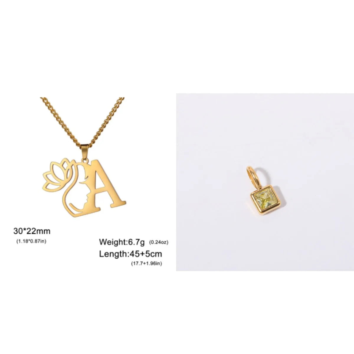 Stainless steel cross chain necklace with electroplated finish shown in gold and silver colour options