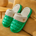 Plaid design women's detachable EVA house slippers with plush lining in various colours