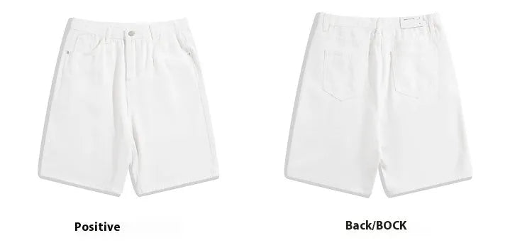 Men's light blue denim shorts with a straight leg design on a mid waist.