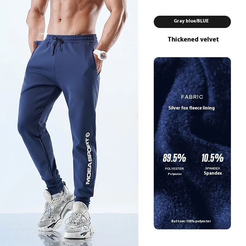 Men's black ankle-tied sweatpants with mid waist design and adjustable leg closures