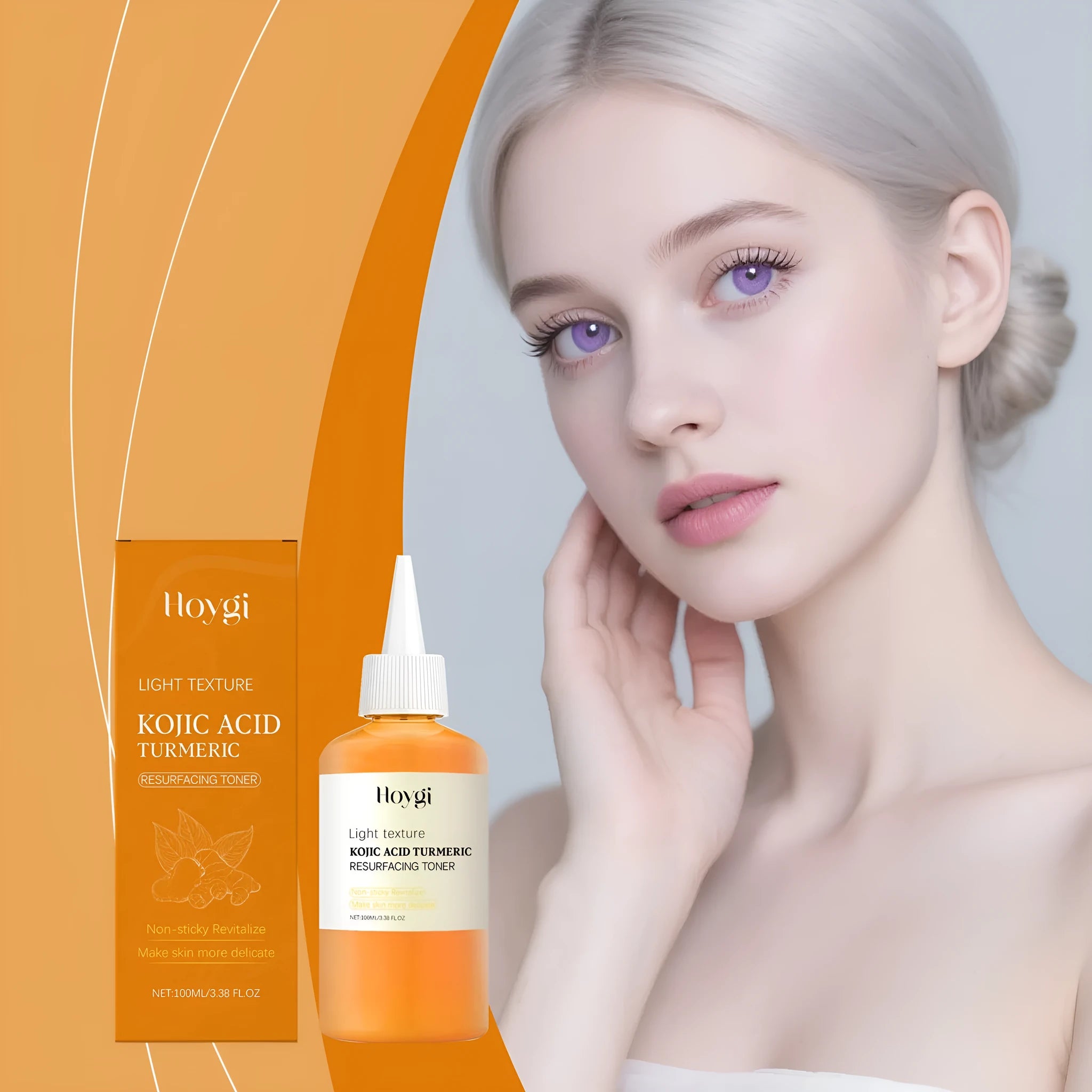 Turmeric moisturising water facial toner in 100ml bottle with 4.3x13.4cm packaging