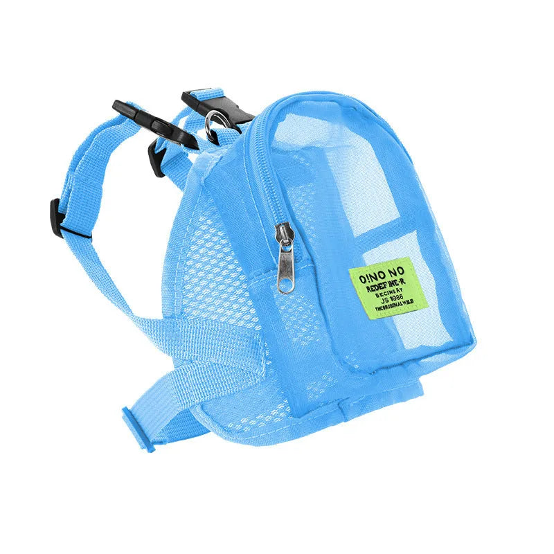 Solid colour breathable polyester backpack for dog walking essentials