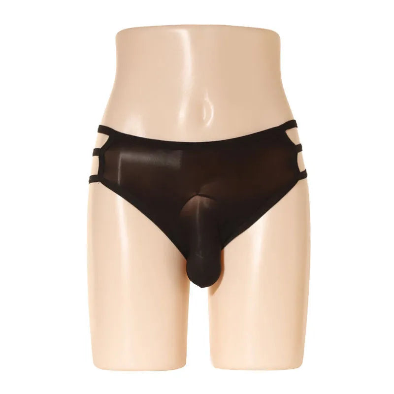 Men's transparent elephant nose nylon shorts in multiple colours with mid waist design