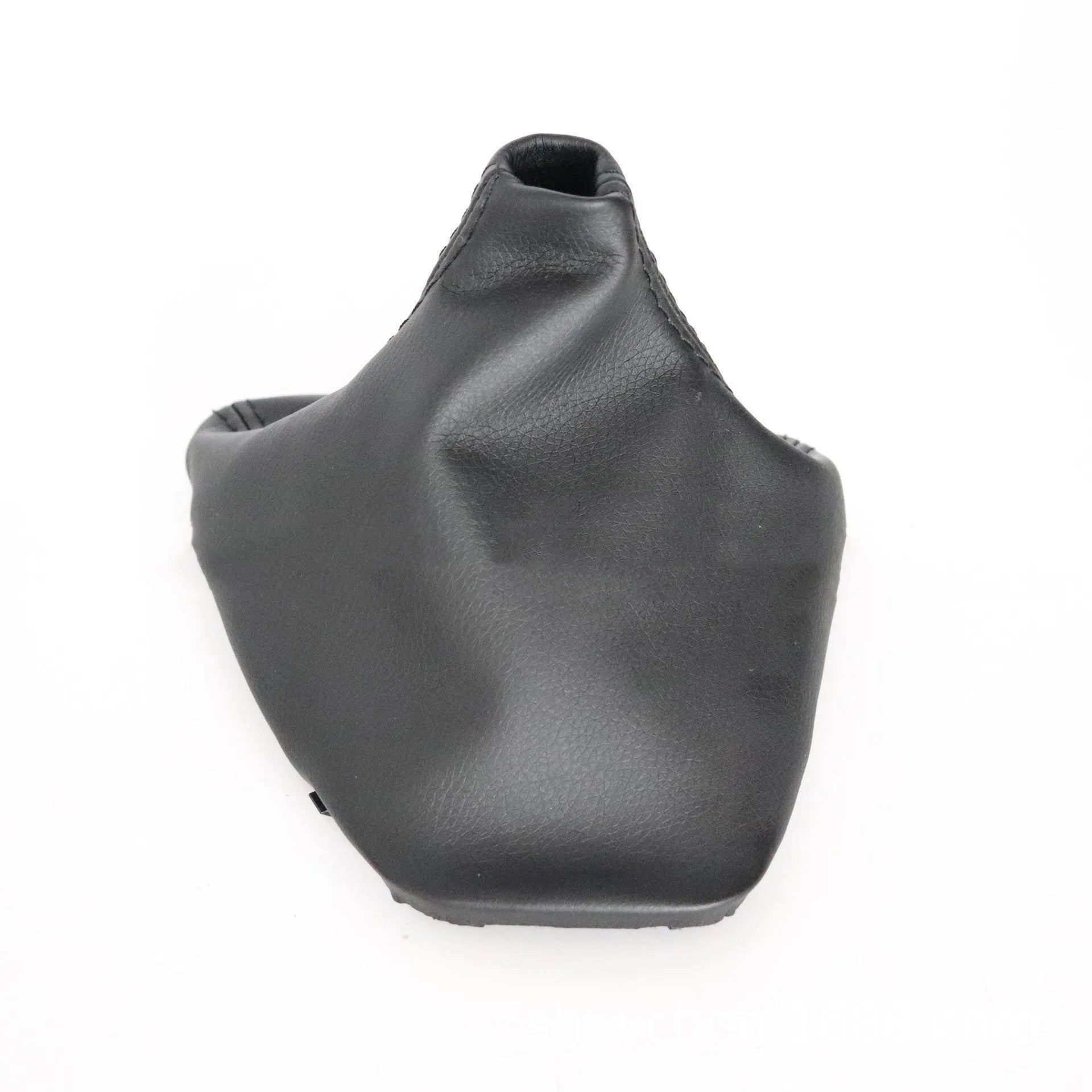 Black PU leather gear lever dust cover for BMW 3 Series interior console.