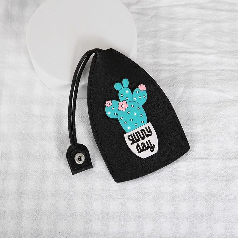 Colourful cartoon pull-out key case for car keys with PU leather construction
