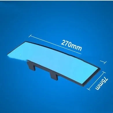 XL-3001 wide angle curved rearview mirror with blue anti-glare filter, showing clip-on back.
