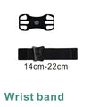 Black 2-in-1 sports phone case with detachable nylon armband and wrist strap on a surface