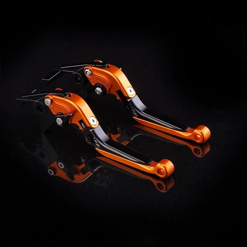 Adjustable anodised aluminium horn handle motorcycle clutch lever in multiple colour options