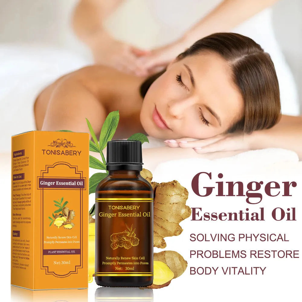 30ml ginger heating oil massage essential oil with natural plant extraction