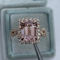 Rose gold geometric alloy women's fashion ring showing electroplated finish
