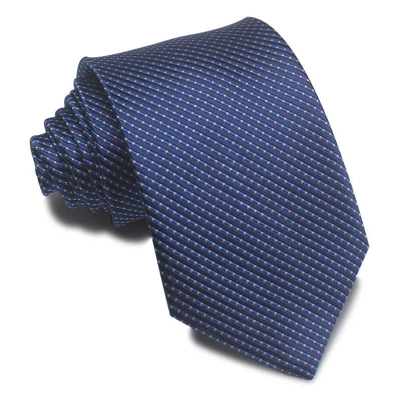 Men's 8CM wide striped formal tie in polyester jacquard weave available in multiple colours