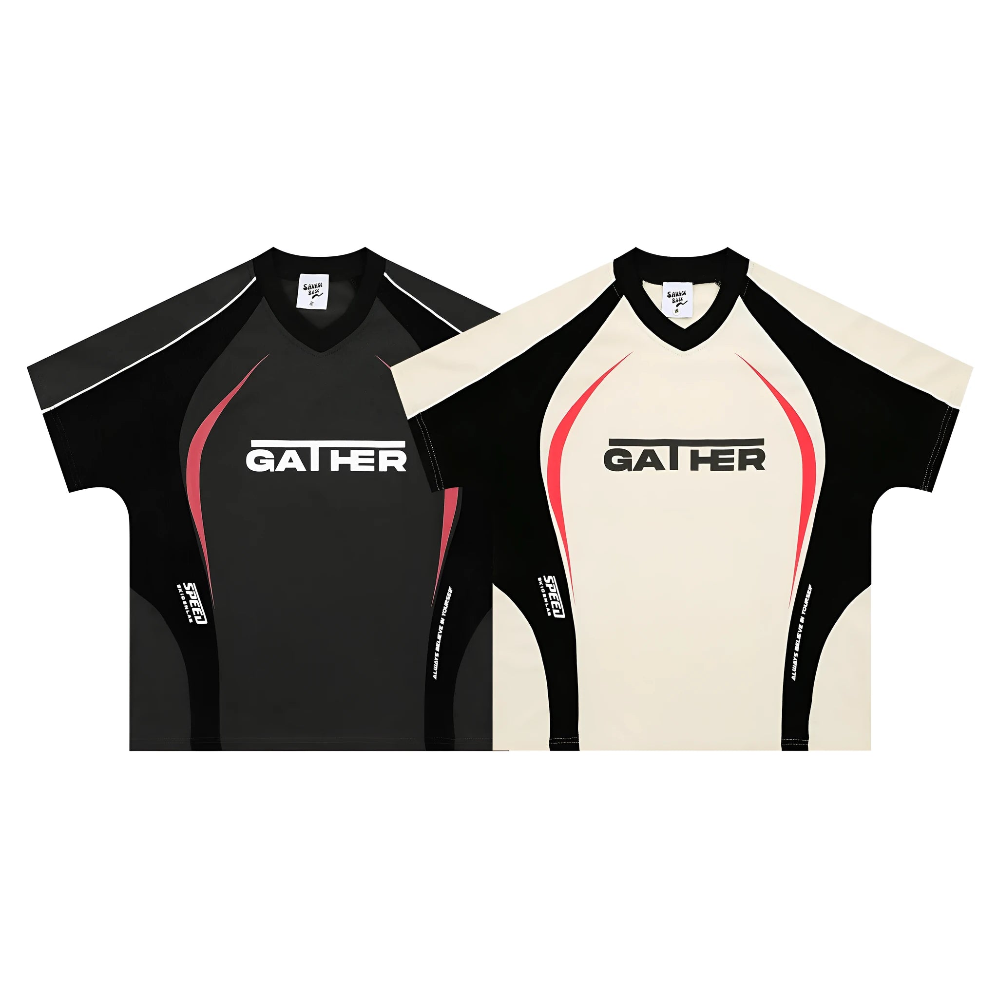 Men's loose t-shirt with colour matching letters print in black or apricot colours