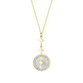 Women's titanium steel six-pointed star necklace with O-ring chain in gold or rose gold colour