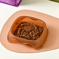 Pet dog slow feeder bowl in blue with anti-choking design for controlled feeding