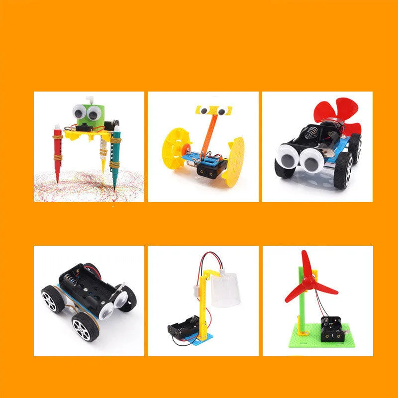 DIY puzzle assembling building blocks set for science experiments with plastic pieces in three size options