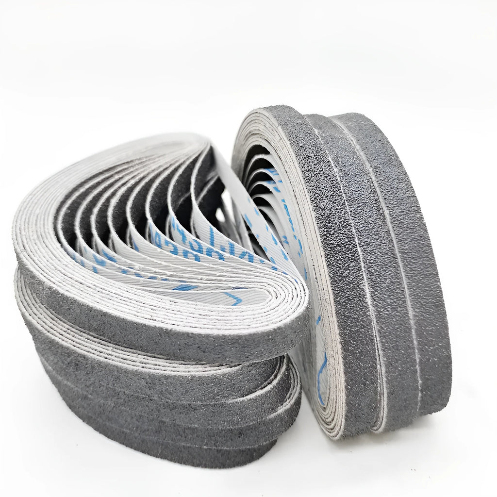 Pneumatic belt sander with small 10x330mm metal polishing gauze and roll ring for industrial finishing