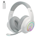 Low-latency head-mounted luminous gaming headset with 50mm speaker in white colour