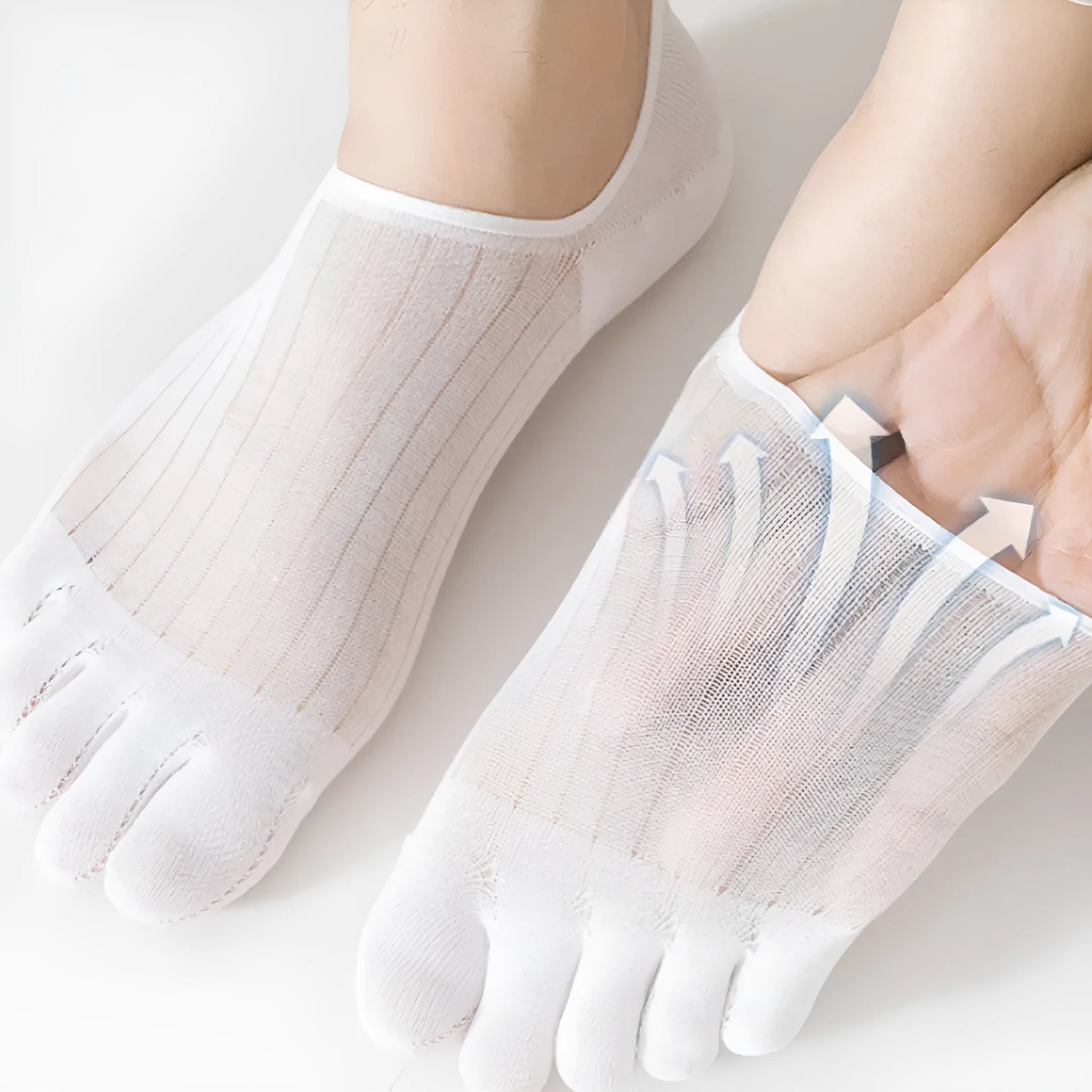 Modal cotton five-finger boat socks in white, khaki, light gray, dark gray and black colour options