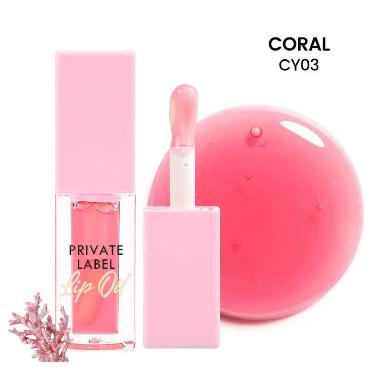 Six 6ML tubes of natural transparent women's lip gloss in fruit tints: Bird of Paradise, Cherry, Coral, Mango, Strawberry, Watermelon.