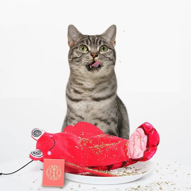 Intelligent start stop electric automatic cat toy plush in Lobster and Shrimp styles 24x19x6 cm