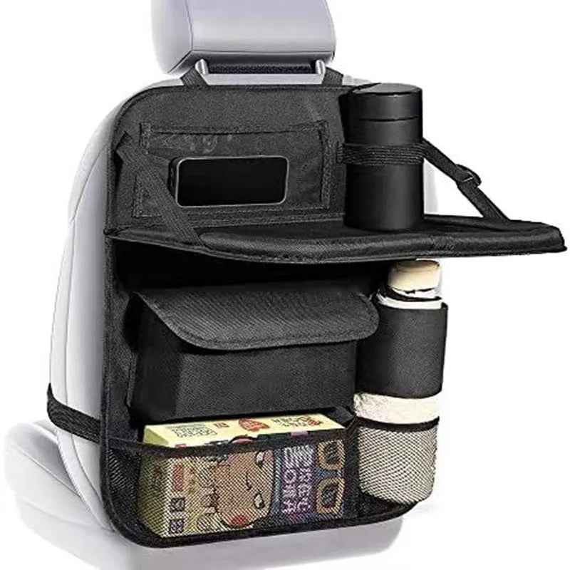 Black Oxford cloth car seat back buggy organiser with hanging design for pushchair storage