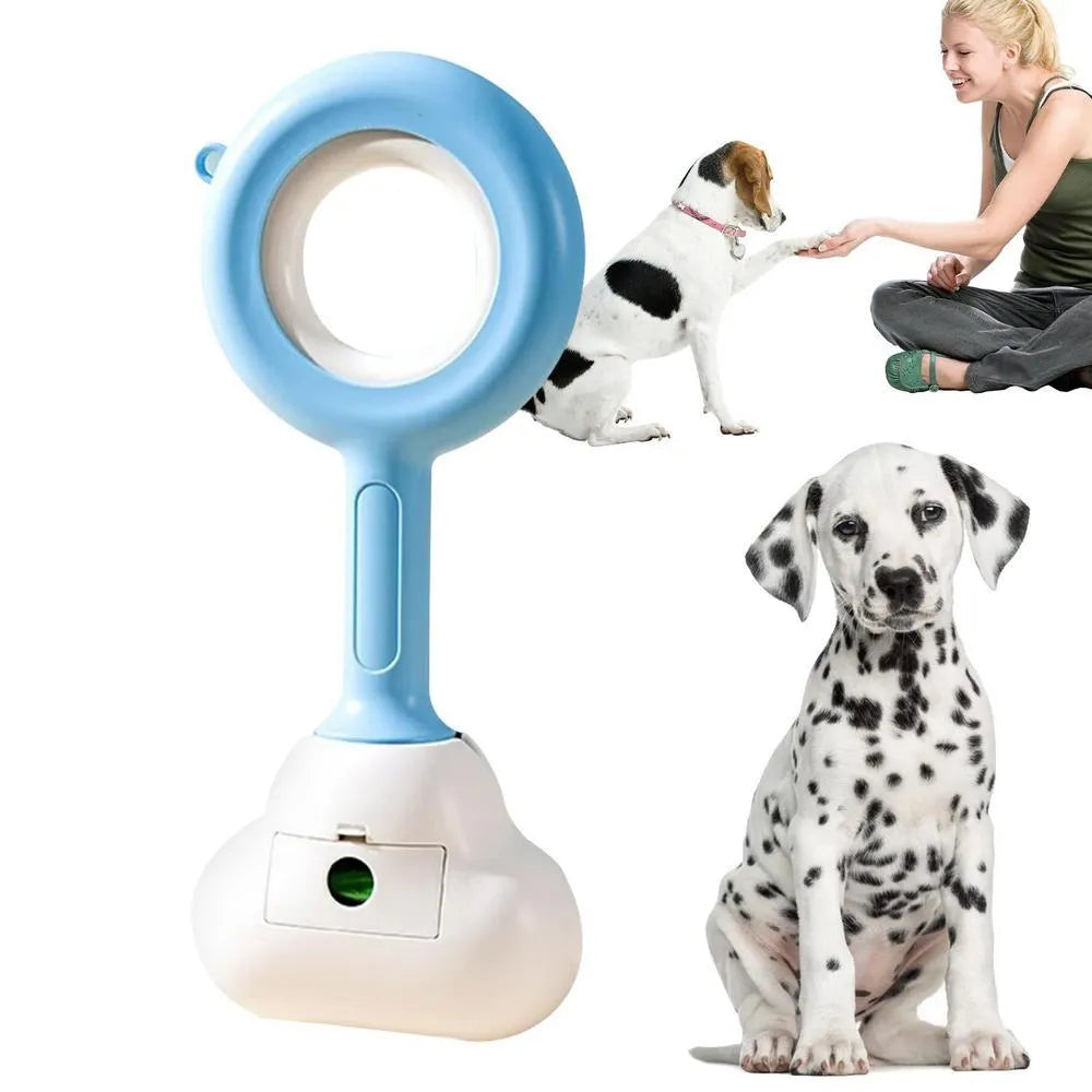 Blue dog pooper scooper with cloud shape jaw design for outdoor pet waste cleanup