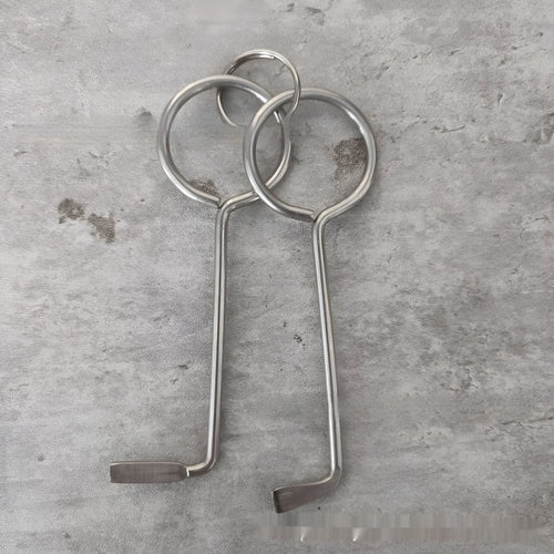 Two alloy steel wrench tools from a portable universal tool set for household and mechanical use
