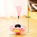 Pink automatic rotating cat toy with tumbler turntable design for self-play