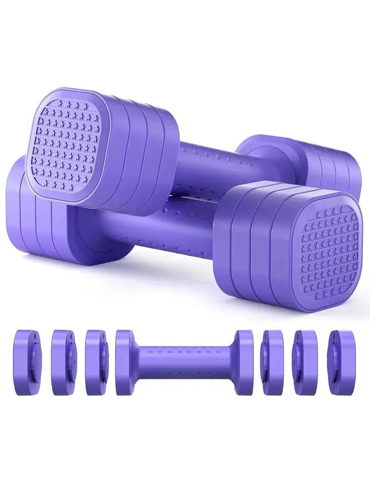 Detachable pink dumbbells for women's fitness with ABS plastic construction