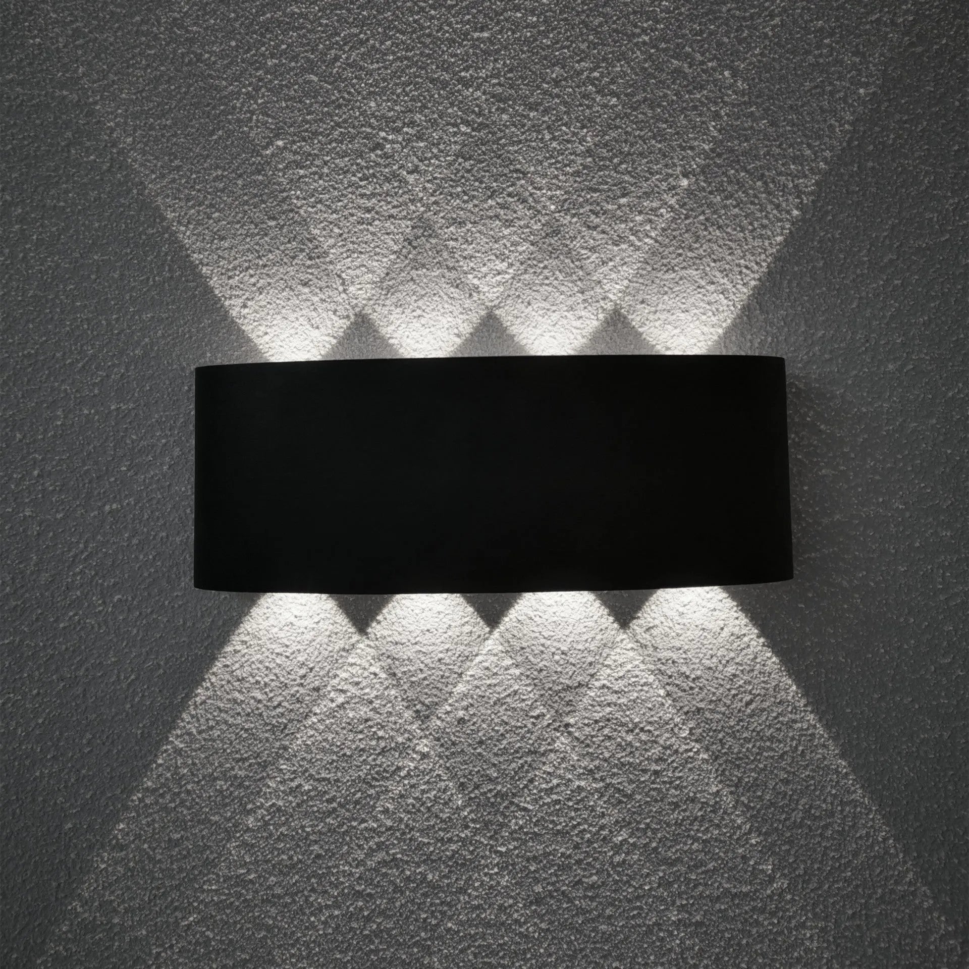 Modern LED corridor wall lamp with aluminium shade in black finish, dimensions 180mm