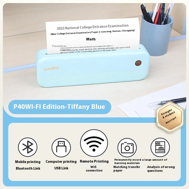 Ailixiong P40 portable thermal printer in compact design with thermal printing technology