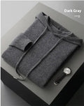 Men's light grey cashmere hooded sweatshirt and matching trousers set for winter leisurewear