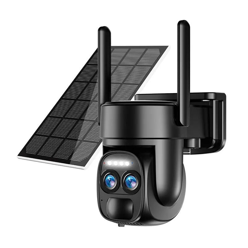 Solar powered 8x zoom surveillance camera with night vision and 4G wifi capabilities for household security