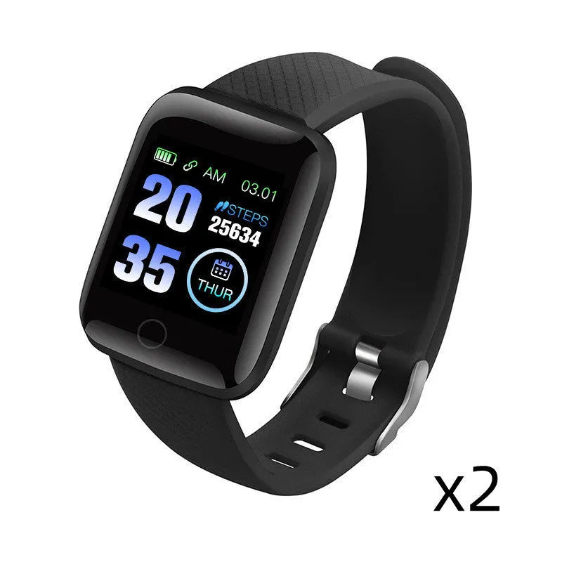 D13 smart bracelet with colour screen showing heart rate display on wrist