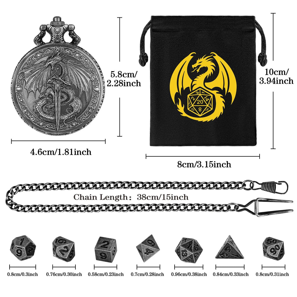 Zinc alloy DND dice storage case with winged beast relief, 5 cm size, in bronze finish