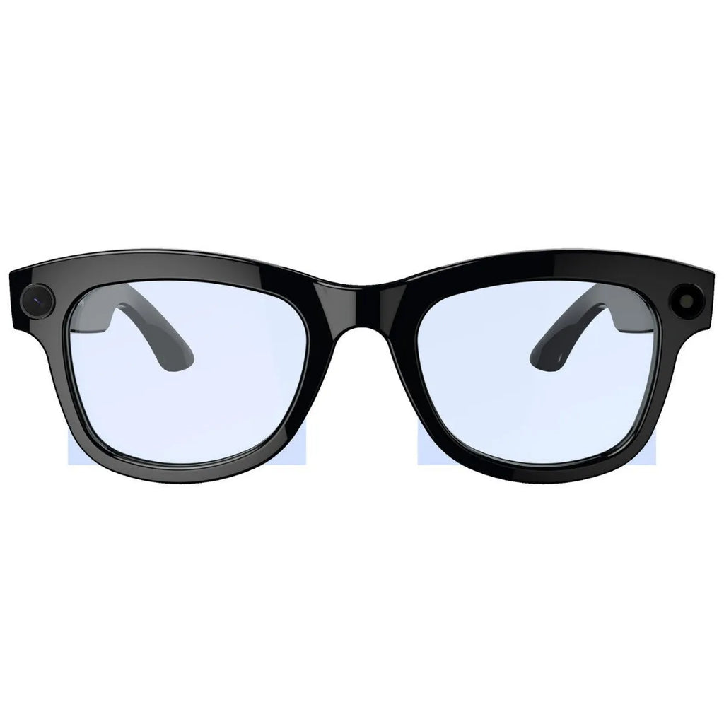 AI translation video glasses with HD camera in black lens and transparent lens options