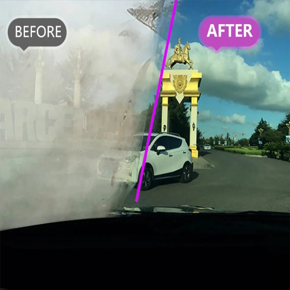 AUTO-S5 car glass antifog spray bottle in 100ml and 50ml sizes for clear windscreen visibility.