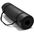 Widened NBR non-slip yoga mat 183x61x1cm in Black with 10mm thickness for fitness