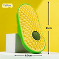 Cat self-service scratching toy 14x6.5cm made from ABS and TPE in yellow