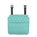Black leather hanging storage bag for car interior organisation