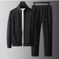 Men's stand collar casual sports suit two-piece set in slim fit with coat and trousers