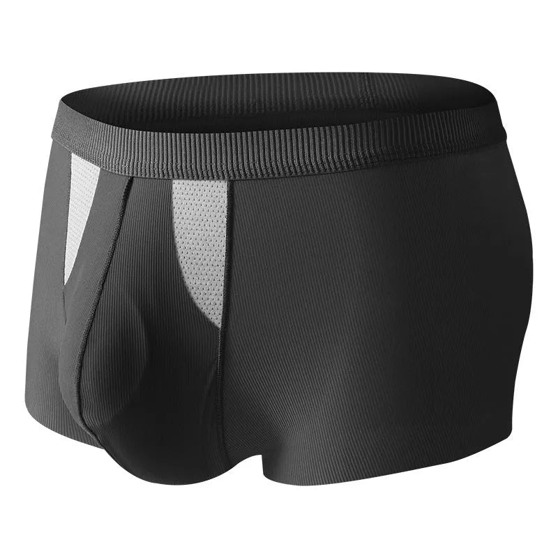Ice silk double-layer breathable underwear shorts for men and women in assorted colours.