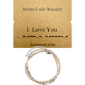 Moss password beads bracelet double-layer stainless steel crystal string beads geometric square pattern
