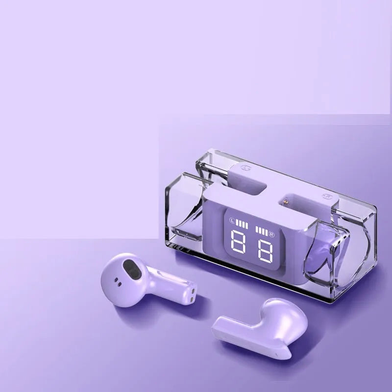 Wireless sports headphones with ear hook design and charging case in multiple colour options