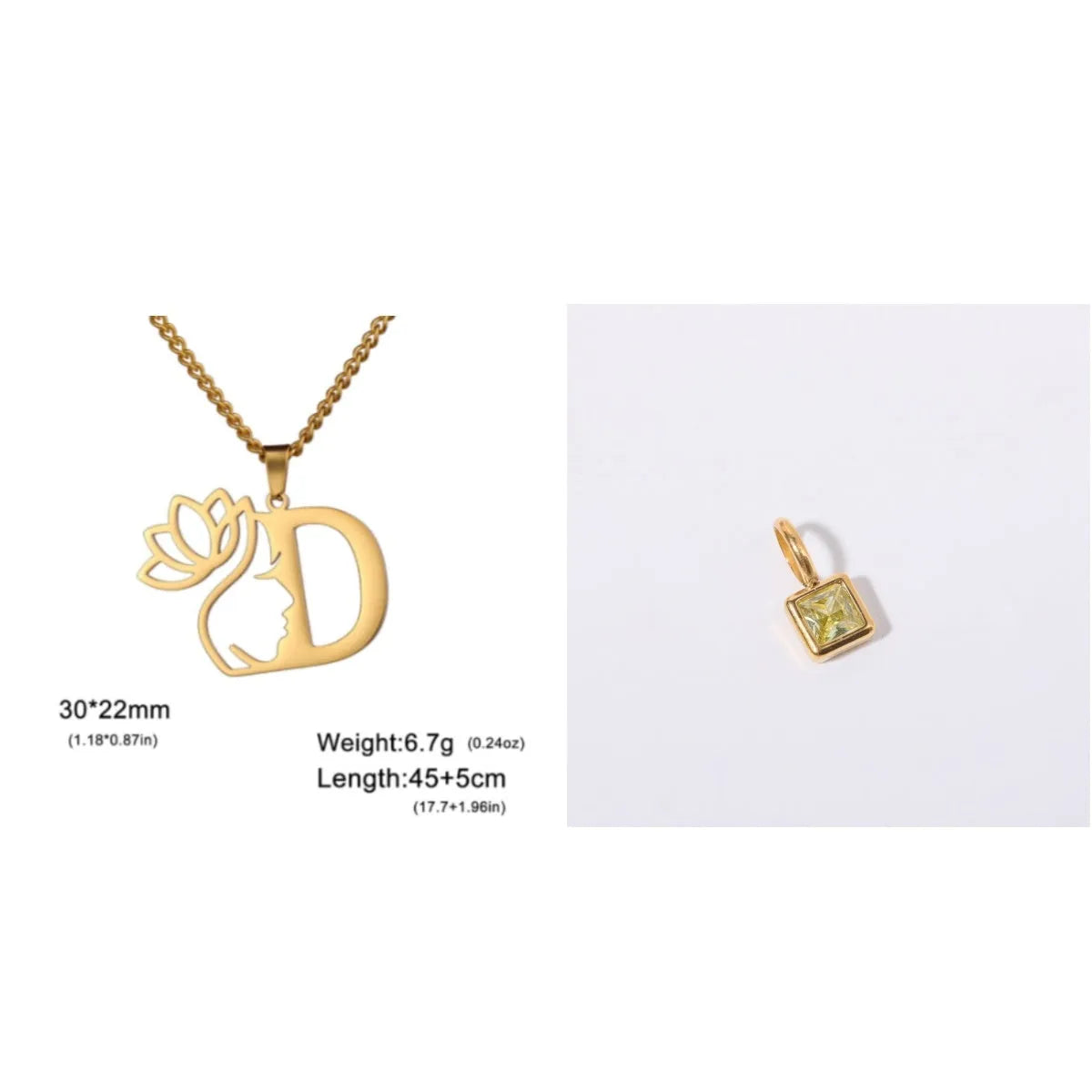 Stainless steel cross chain necklace with electroplated finish shown in gold and silver colour options